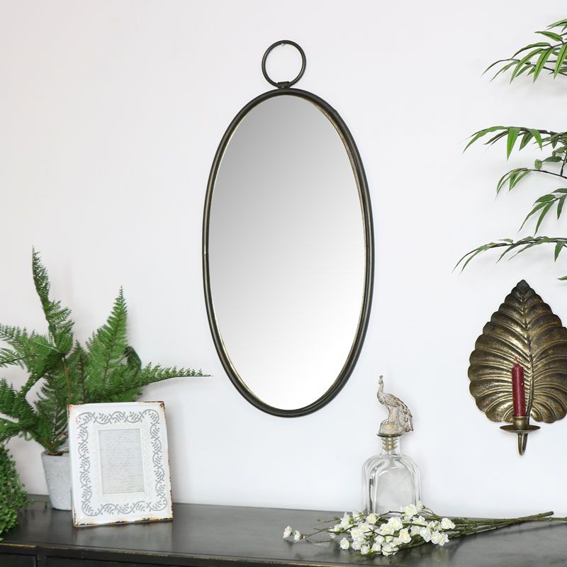 Vintage Bronze Oval Wall Mirror – Melody Maison® For Oval Wide Lip Wall Mirrors (View 7 of 15)