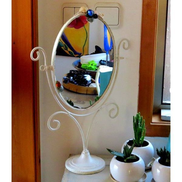 Vintage Vanity. Vanity Mirror. White Mirror. Shabby Chic Mirror (View 15 of 15)