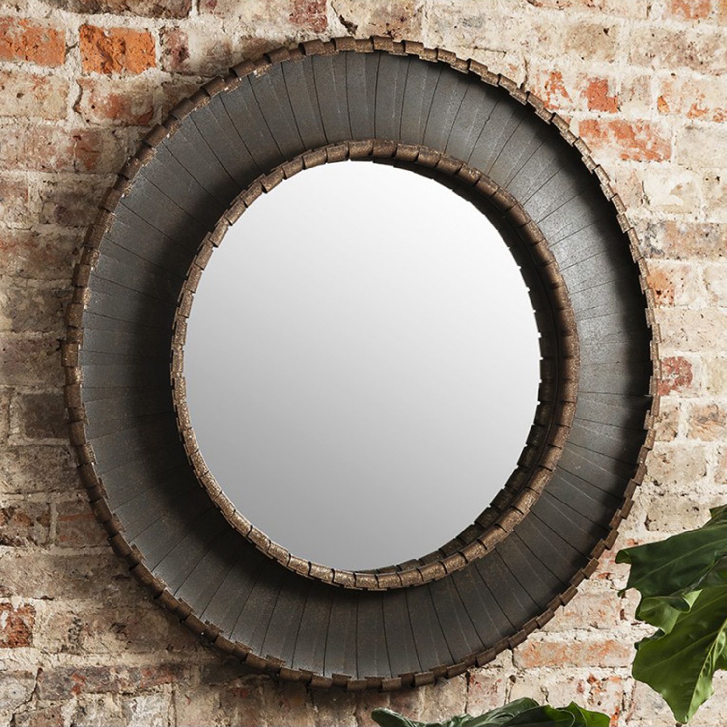 Volterra Mirror | Metal Mirror, Circular Mirror, Round Wall Mirror Pertaining To Distressed Black Round Wall Mirrors (View 4 of 15)
