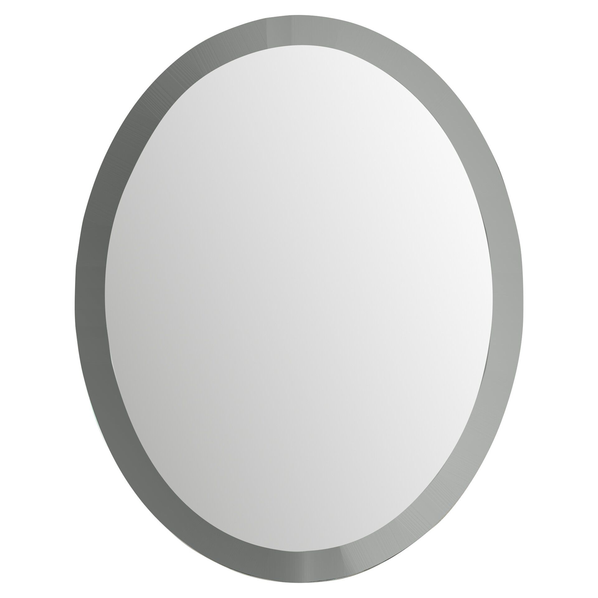 Wade Logan Duane Oval Bevel Frameless Wall Mirror & Reviews | Wayfair Regarding Oval Beveled Frameless Wall Mirrors (View 15 of 15)