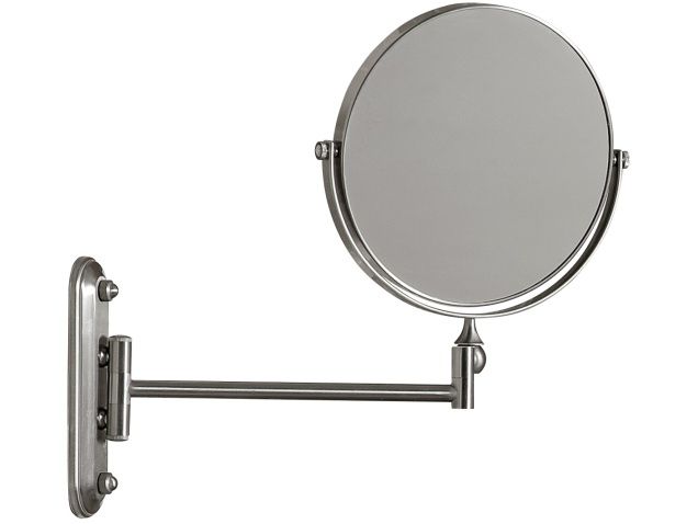 Wall Mounted Brushed Steel Cosmetic & Shaving Mirror | Corby Of Windsor Inside Drake Brushed Steel Wall Mirrors (View 14 of 15)
