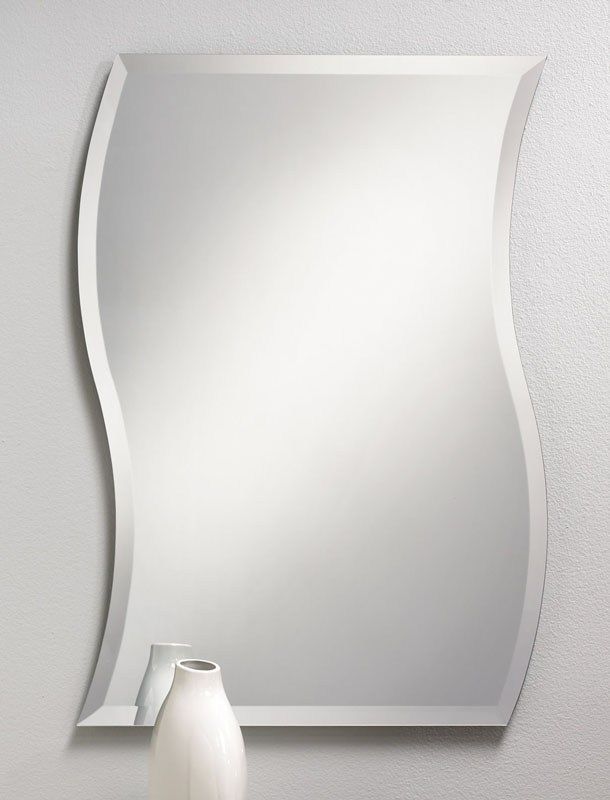"wave" Frameless Beveled Mirror | Mirror, Frameless Beveled Mirror In Crown Frameless Beveled Wall Mirrors (View 11 of 15)