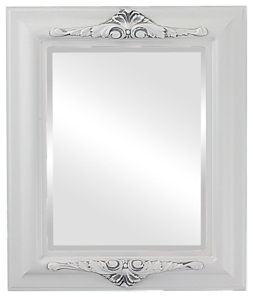 Winchester Framed Rectangle Mirror In Linen White – French Country Intended For Mirror Framed Bathroom Wall Mirrors (Photo 1 of 15)