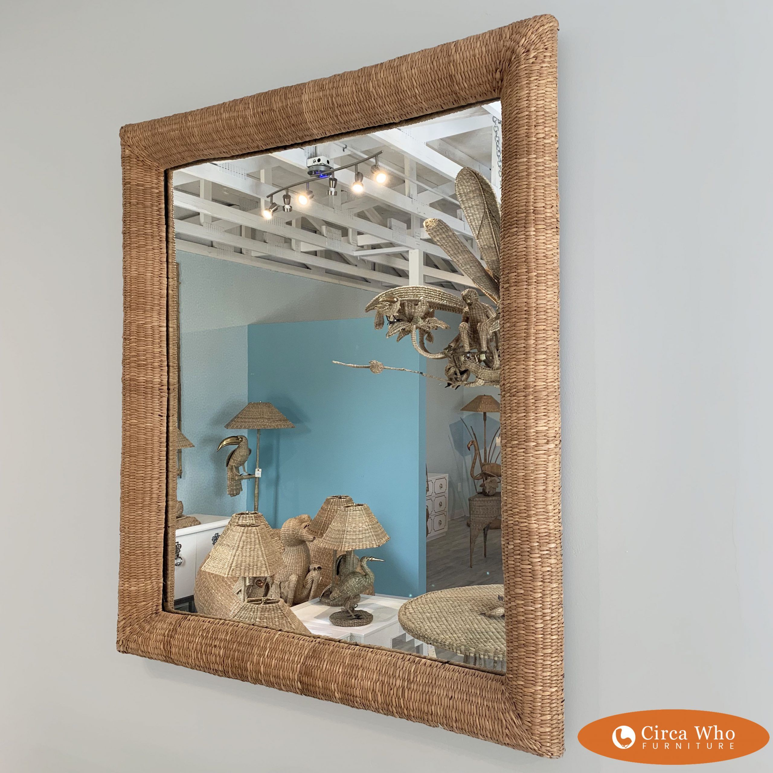 Wrapped Rattan Mirror Mario Lopez Torres | Circa Who In Rattan Wrapped Wall Mirrors (View 3 of 15)