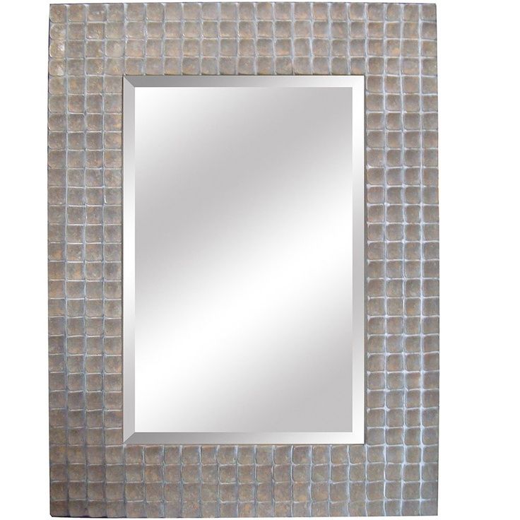 Yosemite Home Decor Ym120s Silver Framed Bathroom Mirror | Decorating Throughout Silver Metal Cut Edge Wall Mirrors (Photo 3 of 15)
