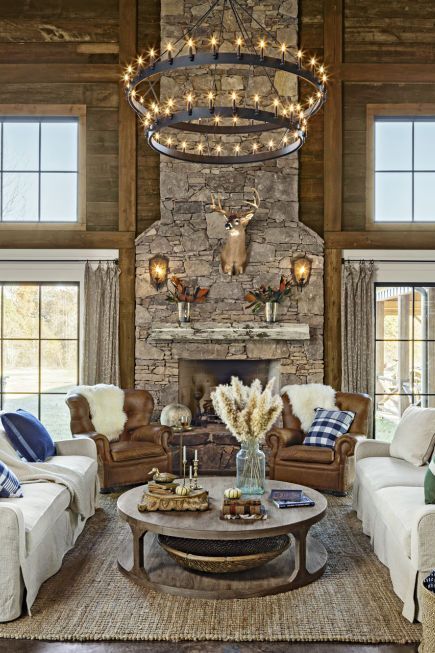 12 Rustic Chandeliers That Will Beautifully Light Up Your Country Home |  Farm House Living Room, Chandelier In Living Room, Rustic Farmhouse Living  Room Intended For Sullivan Rustic Blue Lantern Chandeliers (Photo 2 of 15)