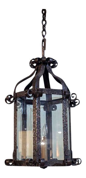 1930s French Iron Lantern With Scroll Work | Iron Lanterns, Iron Chandeliers,  Scrollwork In French Iron Lantern Chandeliers (View 8 of 15)