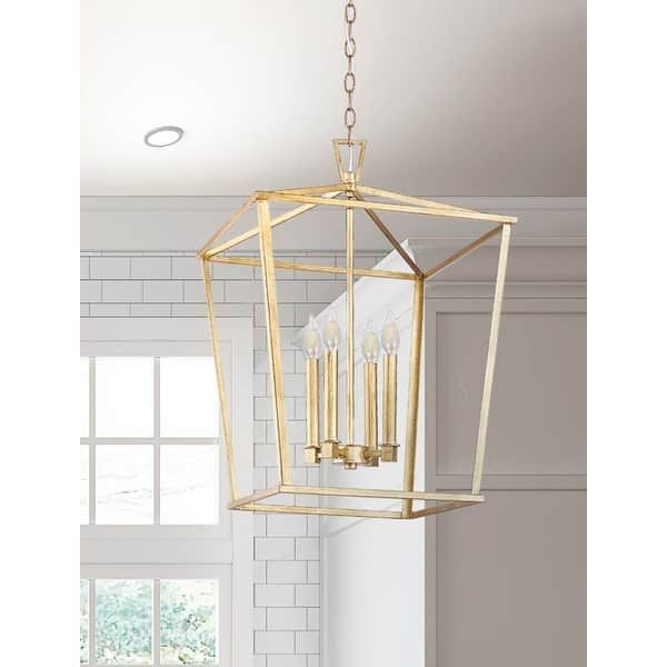 25" Large Rustic Antiqued Gold Open Geometric Lantern – On Sale – Overstock  – 31526332 | Geometric Chandelier, Lantern Lights, Gold Pendant Lighting Inside 25 Inch Lantern Chandeliers (View 9 of 15)