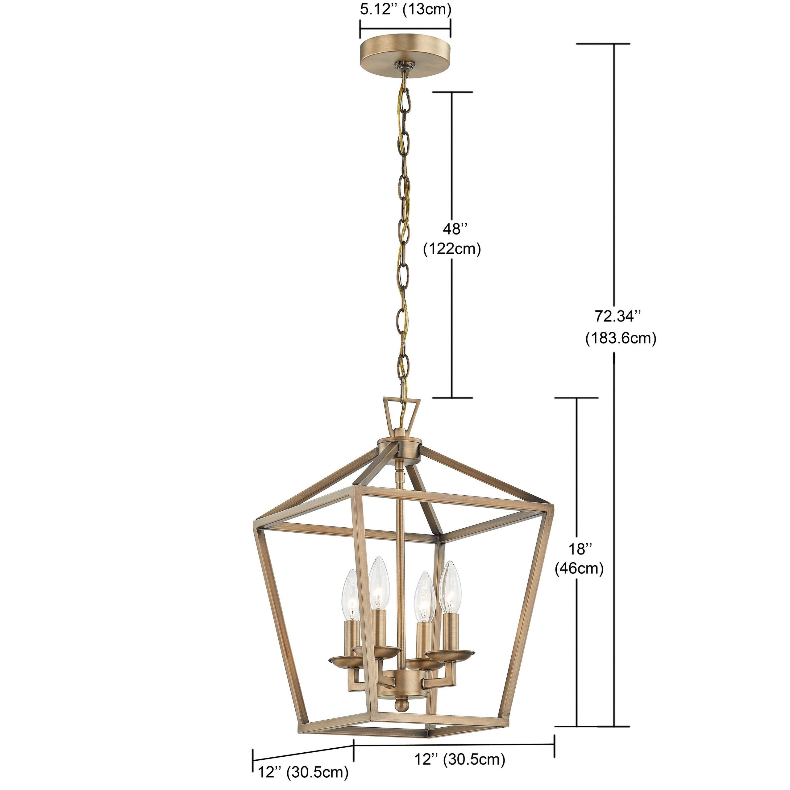 4 Light Metal Open Cage Lantern Chandelier – 12"x12"x18" – On Sale –  Overstock – 33797800 Within 18 Inch Lantern Chandeliers (View 4 of 15)