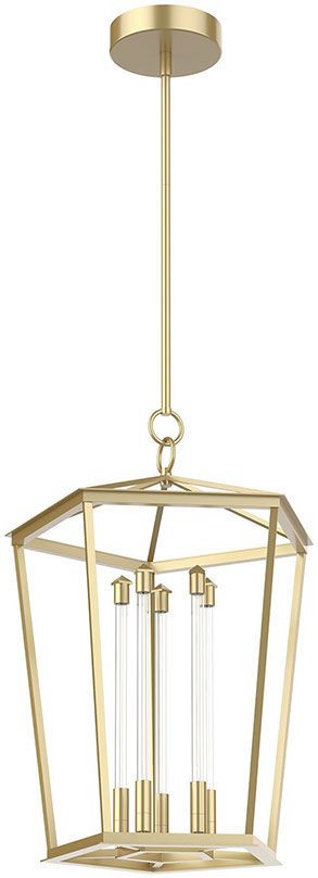 Alora Lighting Pd317122nb Delphine Contemporary Natural Brass Led 17" Foyer  Lighting – Kuz Pd317122nb With Regard To Natural Brass Foyer Lantern Chandeliers (View 10 of 15)