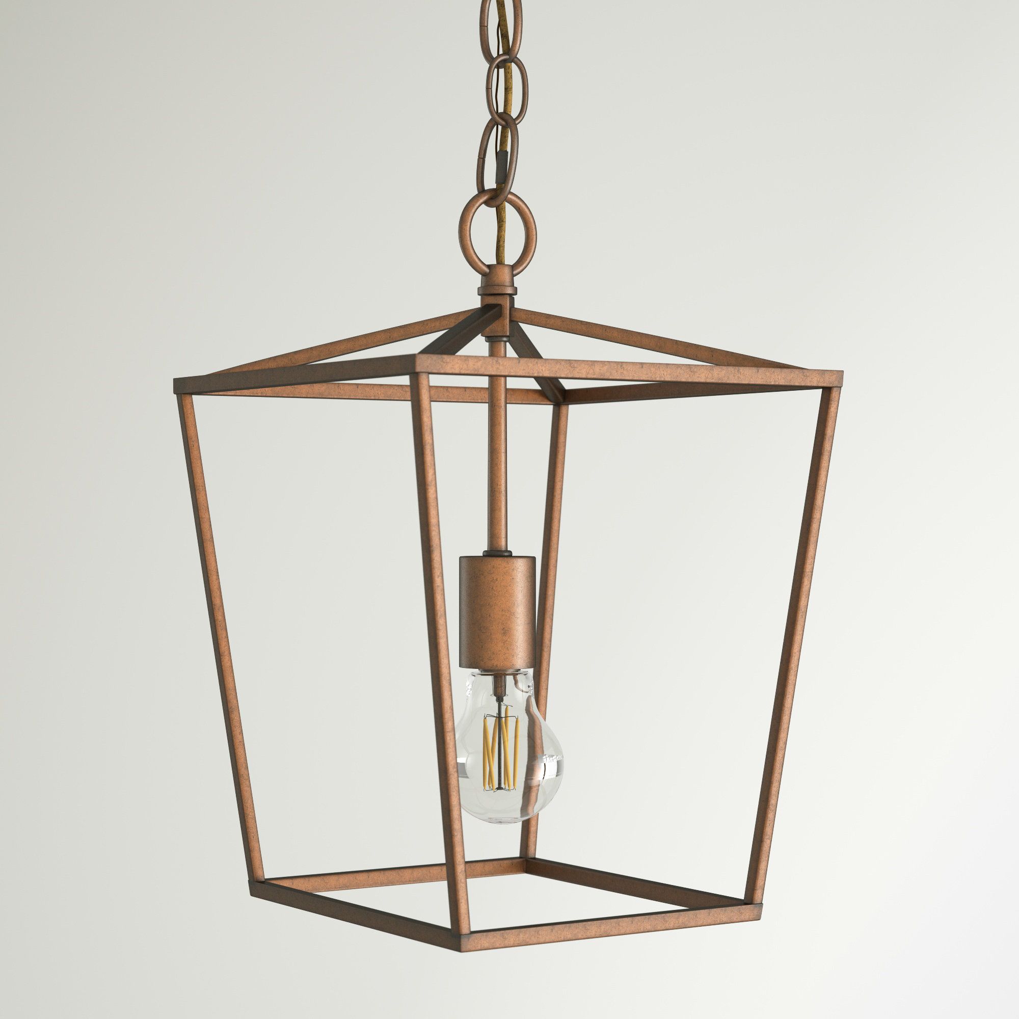 Andover Mills™ Finnick 1 – Light Lantern Geometric Pendant & Reviews |  Wayfair Throughout One Light Lantern Chandeliers (Photo 1 of 15)