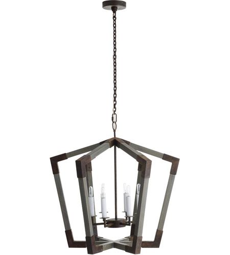 Arteriors 82009 Kendall 6 Light 27 Inch Gray Wash And Antique Gold  Chandelier Ceiling Light Within Gray Wash Lantern Chandeliers (Photo 5 of 15)