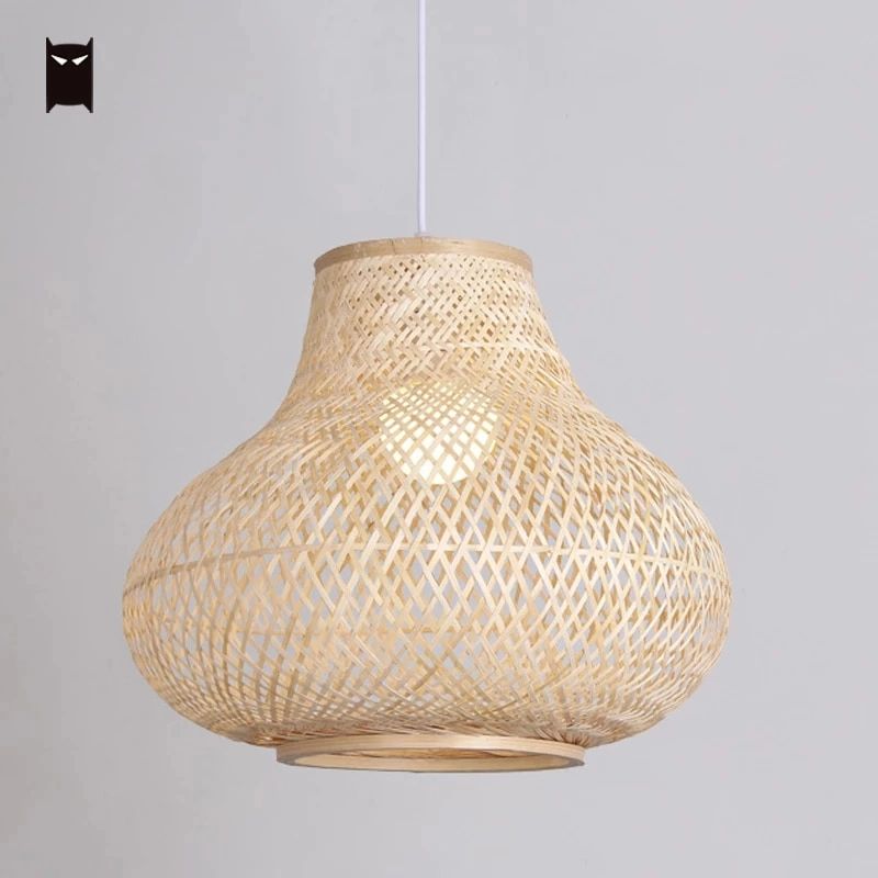 Bamboo Weaving Rattan Lantern Pendant Light Fixture Southeast Asian Country  Japanese Style Hanging Ceiling Lamp Home Dining Room – Pendant Lights –  Aliexpress With Rattan Lantern Chandeliers (Photo 11 of 15)