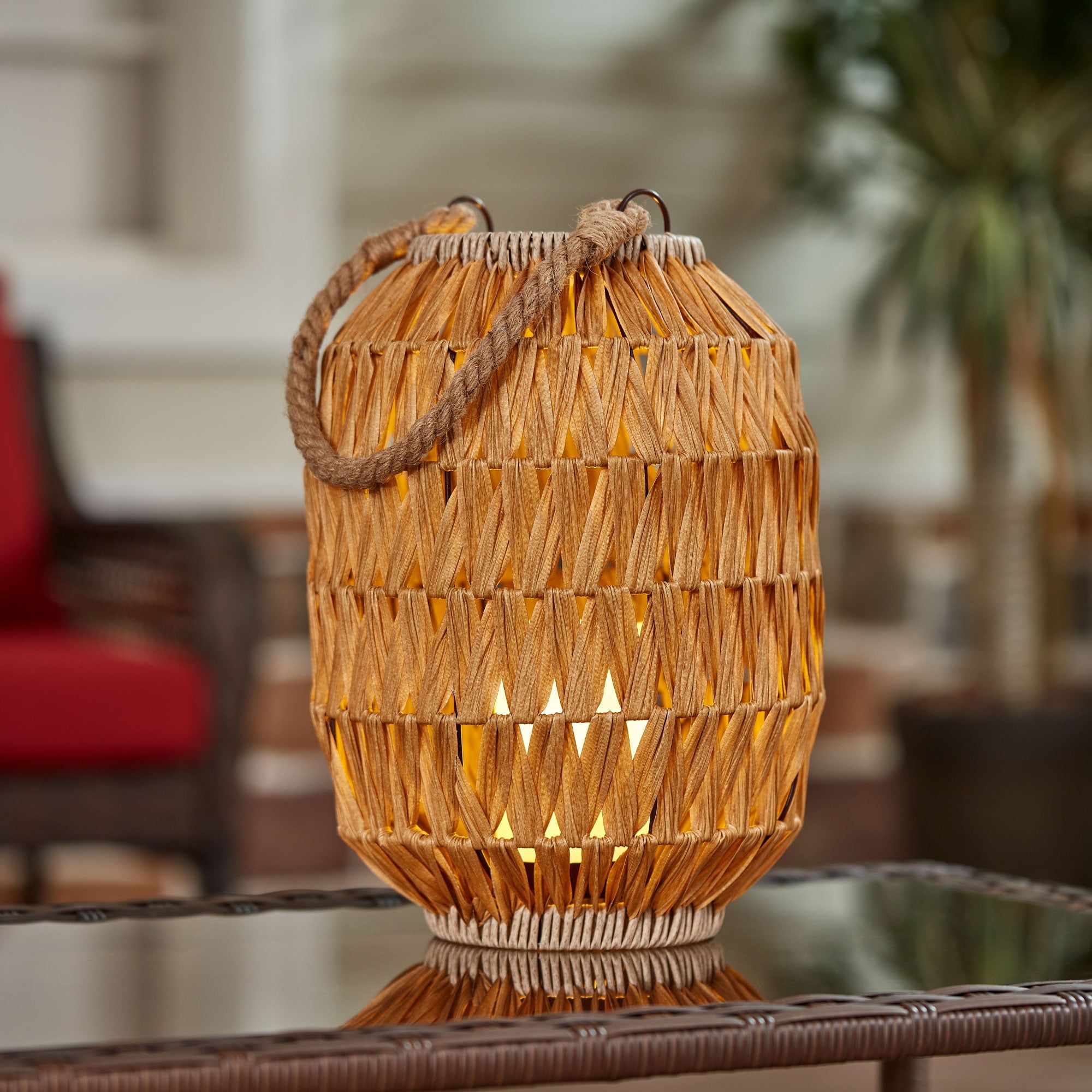 Better Homes & Gardens Decorative Natural Rattan Battery Powered Outdoor  Lantern With Removable Led Candle – Walmart Regarding Natural Rattan Lantern (Photo 1 of 15)