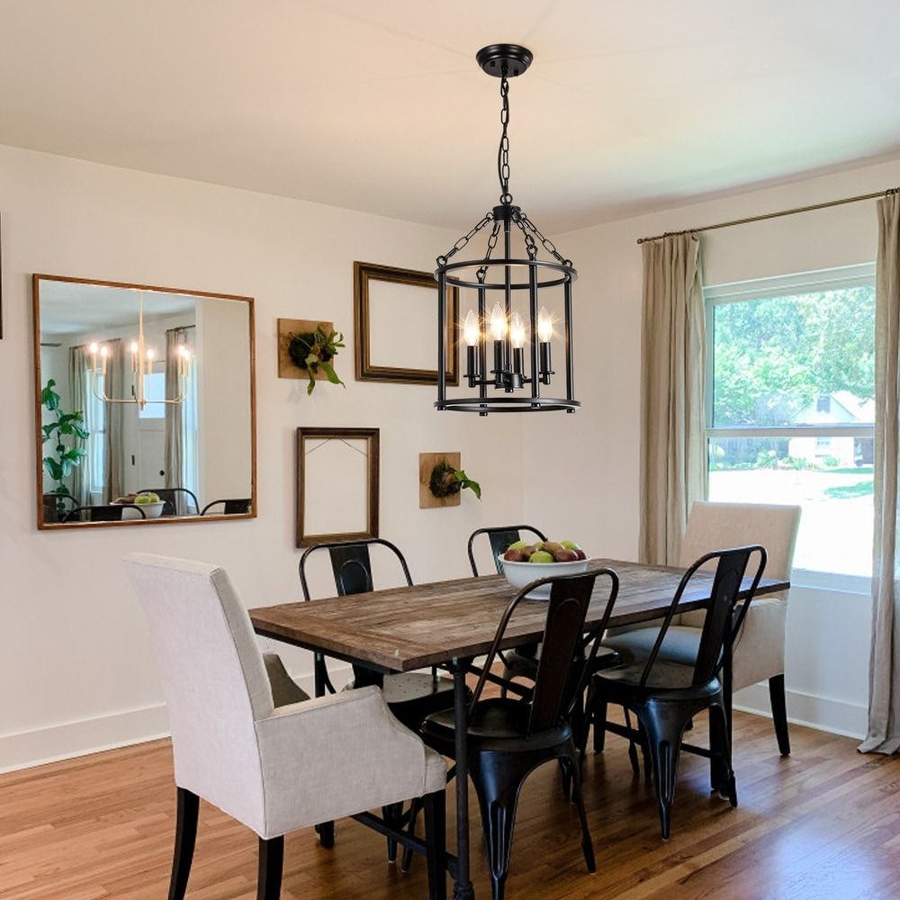 Black, Lantern Chandeliers | Find Great Ceiling Lighting Deals Shopping At  Overstock With Regard To Flat Black Lantern Chandeliers (Photo 7 of 15)