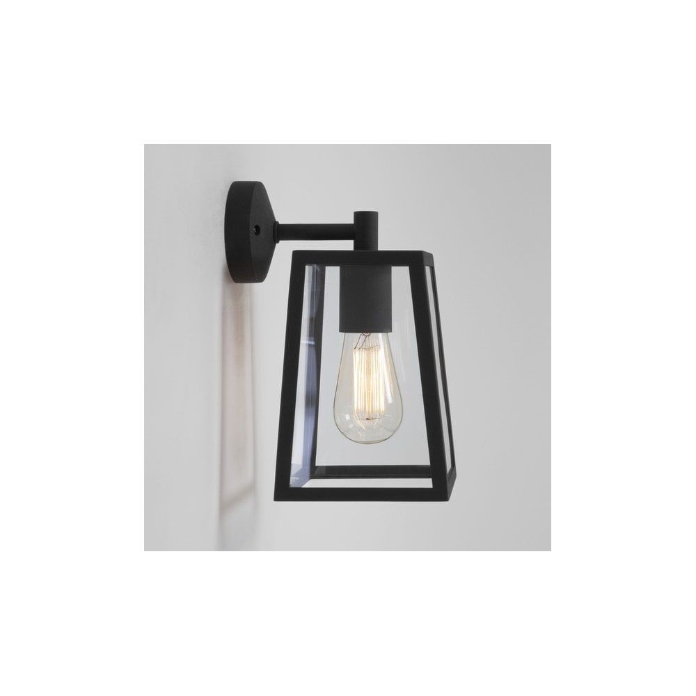 Black Outdoor Box Lantern With Clear Glass | Lighting Company With Textured Black Lantern Chandeliers (View 13 of 15)