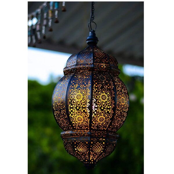 Black Powder Coated Moroccan Lantern – Iqbal Collection Intended For Black Powder Coat Lantern Chandeliers (View 13 of 15)