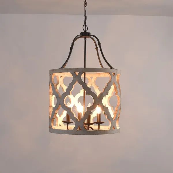 Boho Distressed White Carved Wood 4 Light Lantern Chandelier In Rust Homary Within White Distressed Lantern Chandeliers (Photo 5 of 15)