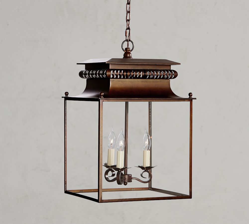 Bolton Metal Lantern Pendant | Pottery Barn Intended For Rustic Gray Lantern Chandeliers (View 15 of 15)
