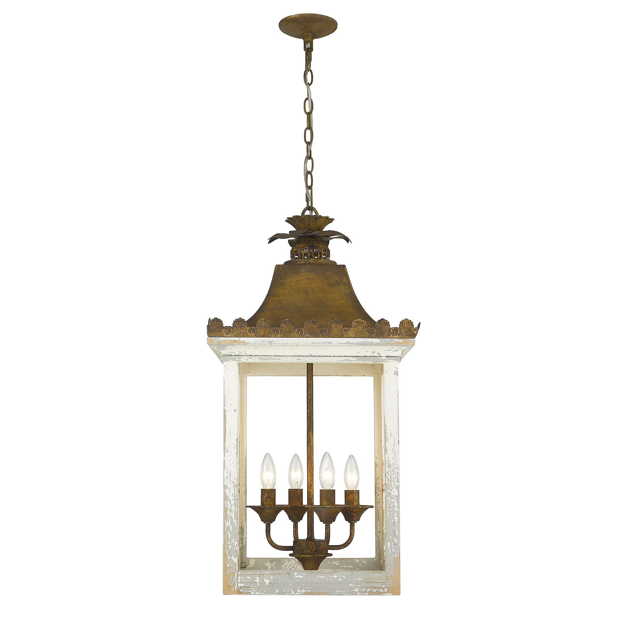 Bungalow Rose Hoagland Dimmable Lantern Square / Rectangle Chandelier &  Reviews | Wayfair Pertaining To Chestnut Lantern Chandeliers (View 7 of 15)