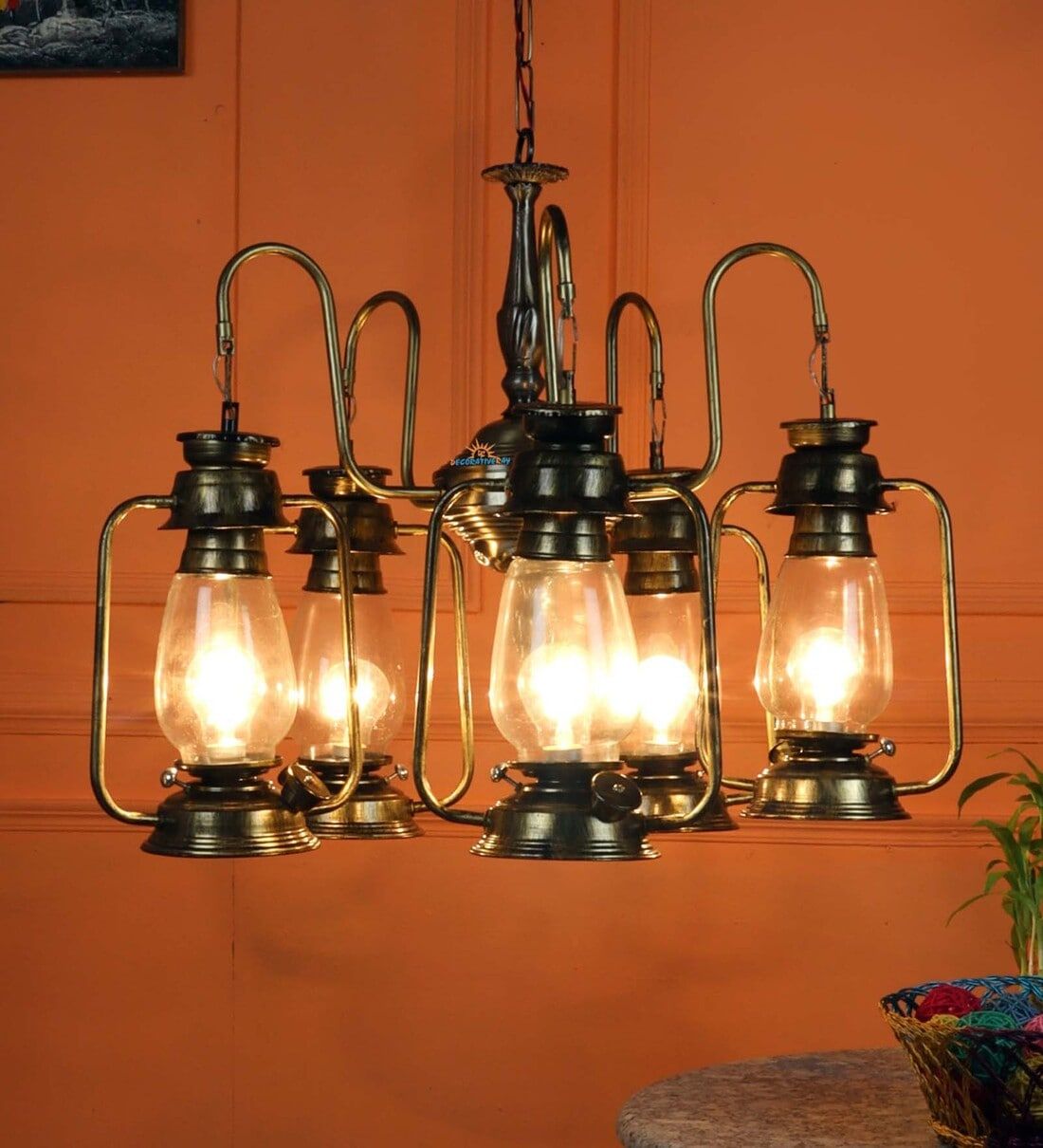 Buy Antique Lantern Chandelier In Clear Glassdecorativeray Online –  Shaded Chandeliers – Chandeliers – Lamps And Lighting – Pepperfry Product Regarding Lantern Chandeliers With Clear Glass (View 7 of 15)