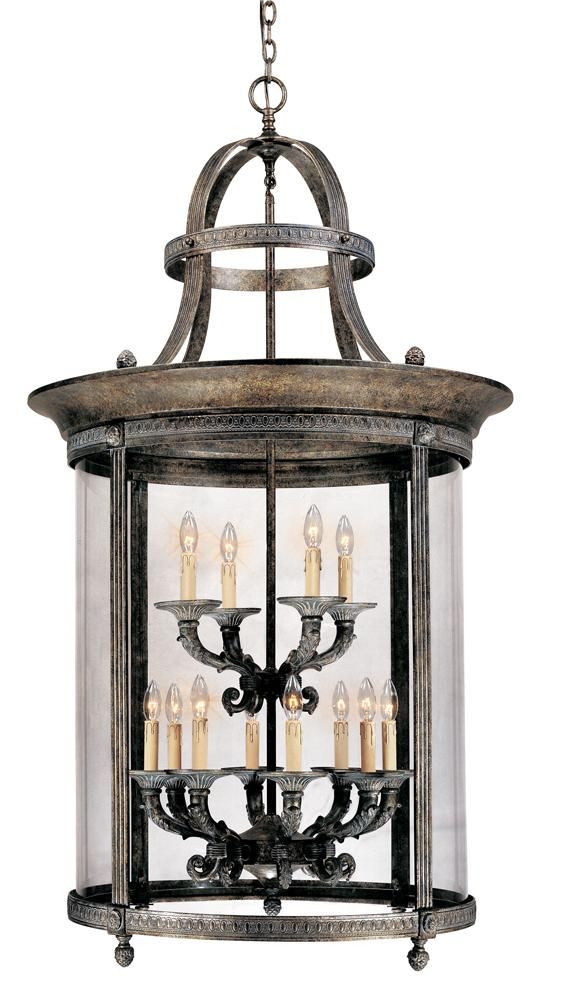 Chatham Collection 12 Light French Bronze Outdoor Hanging Mount Country  Influence Foyer Lantern : Wi161263 | Fan And Lighting World Of Boynton Beach Intended For 12 Light Lantern Chandeliers (View 14 of 15)