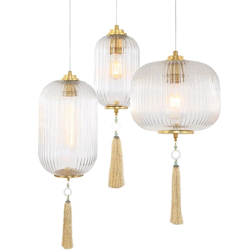 Chinese Transparent Glass Lantern Pendant Lights Retro Living Room Art  Lamps Study Tea Room Restaurant Hanging Lights Fixtures|pendant Lights| –  Aliexpress For Lantern Chandeliers With Transparent Glass (View 13 of 15)