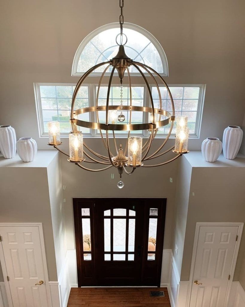 Choosing The Perfect Lighting For The Foyer Regarding Natural Brass Foyer Lantern Chandeliers (Photo 9 of 15)