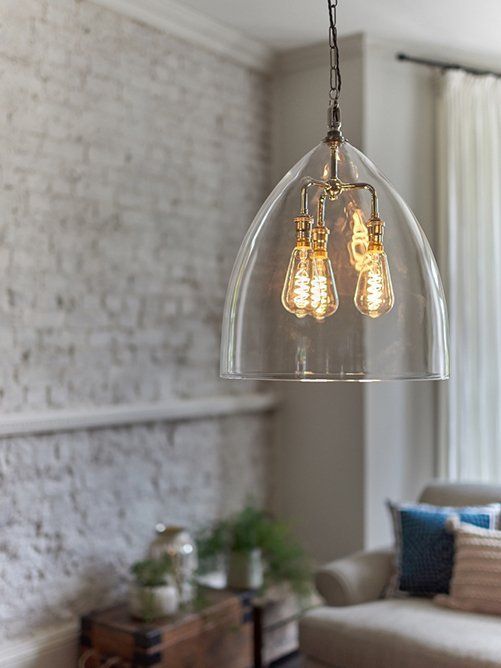 Clear Glass Pendant Ceiling Light – Xxl 3 Way Centre – Ledbury (industrial  Modern Designer Contemporary Retro Style) With Lantern Chandeliers With Transparent Glass (Photo 10 of 15)