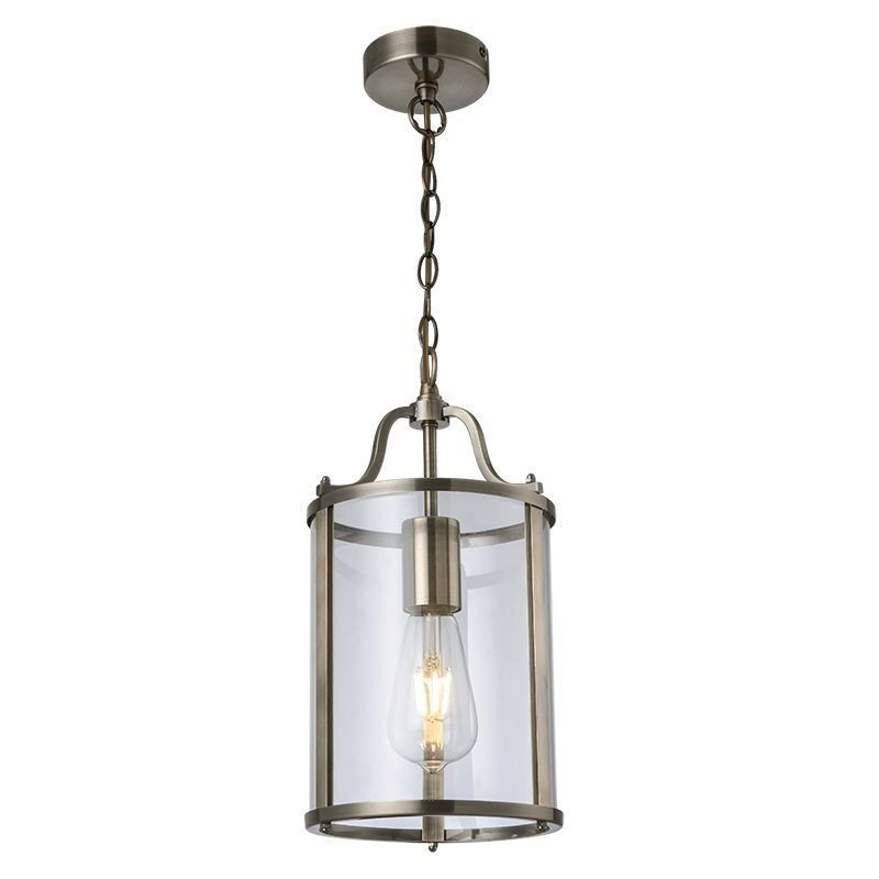 Cork Lighting Pl81165/1ab Hadley – Glass & Antique Brass Lantern With Regard To Lantern Chandeliers With Clear Glass (Photo 14 of 15)