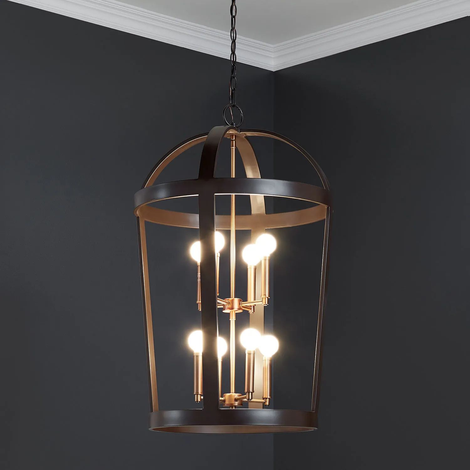 Cromwell 8 Light Pendant Chandelier – Umber Bronze/antique Brass – Lighting With Eight Light Lantern Chandeliers (View 15 of 15)