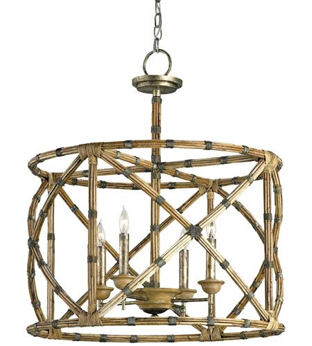Currey & Company 9694 Palm Beach 4 Light 25 Inch Pyrite Bronze/washed  Wood/natural Lantern Pendant Ceiling Light With 25 Inch Lantern Chandeliers (View 2 of 15)