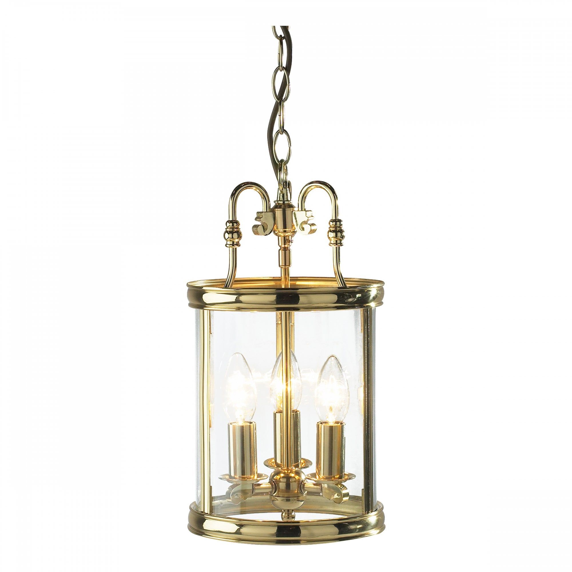 Dar Lighting Lam0340 Lambeth Polished Brass Lantern – Lighting From The  Home Lighting Centre Uk Within Burnished Brass Lantern Chandeliers (View 14 of 15)