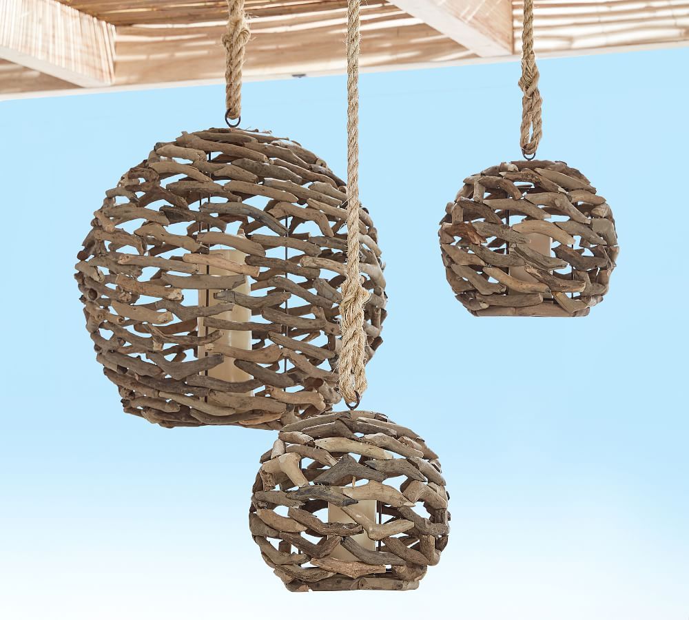 Driftwood Orb Lantern | Candle Holder | Pottery Barn Intended For Driftwood Lantern Chandeliers (Photo 7 of 15)