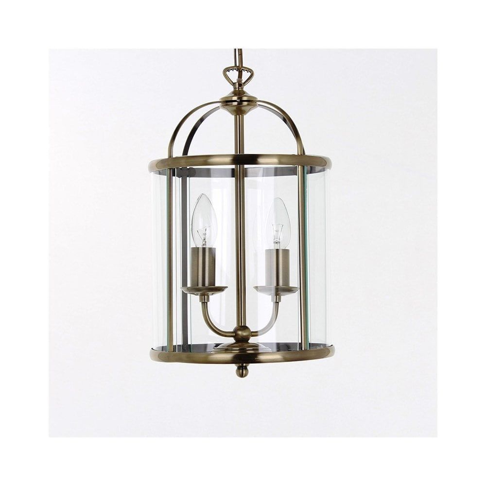 Edit Briar 2 Light Lantern Ceiling Pendant – Antique Brass Intended For Brass Wrapped Lantern Chandeliers (View 5 of 15)