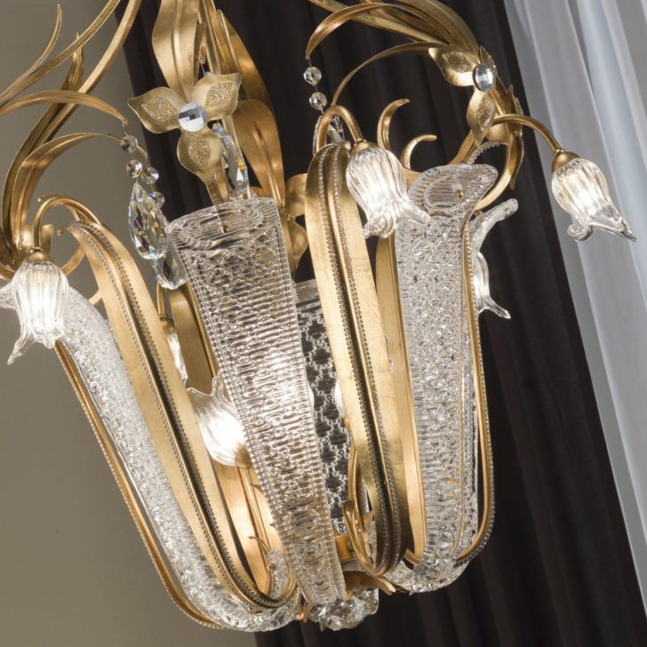 Elegant Gold Leaf Crystal Lantern Chandelier – Juliettes Interiors With Gold Leaf Lantern Chandeliers (Photo 14 of 15)