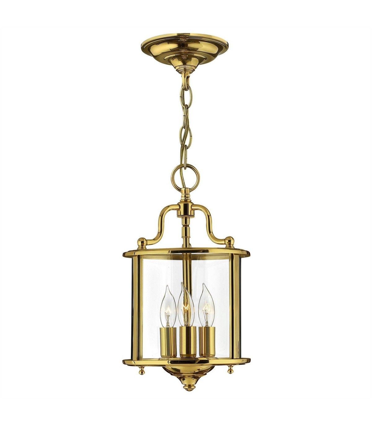 Elstead Gentry 3 Light Small Ceiling Pendant Polished Brass |  Netlighting.co (View 10 of 15)