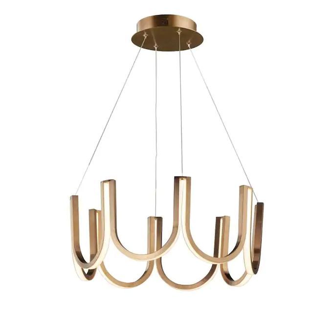 Et2 You Brushed Champagne Modern/contemporary Geometric Led Pendant Light  In The Pendant Lighting Department At L… | Ceiling Lights, Et2 Lighting,  Indoor Chandelier In Brushed Champagne Lantern Chandeliers (View 3 of 15)