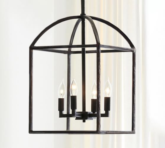 Fallon Forged Iron Pendant | Pottery Barn Throughout Forged Iron Lantern Chandeliers (View 7 of 15)