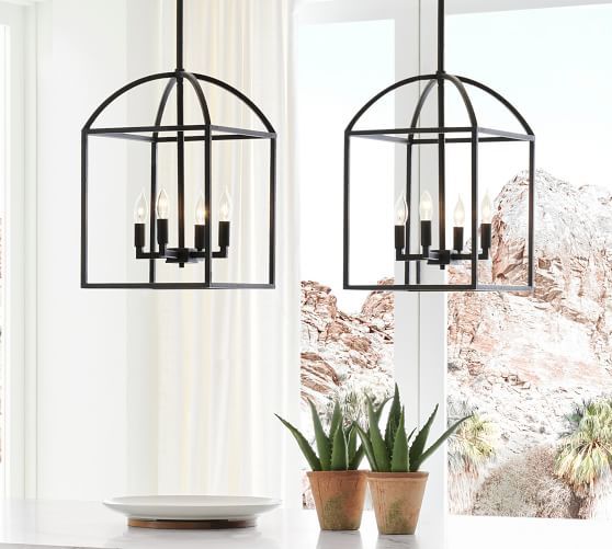 Fallon Forged Iron Pendant | Pottery Barn With Regard To Forged Iron Lantern Chandeliers (Photo 11 of 15)