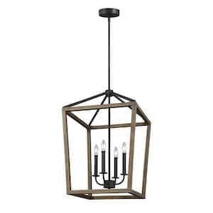 Featured Photo of 15 Best Collection of Weathered Oak Wood Lantern Chandeliers