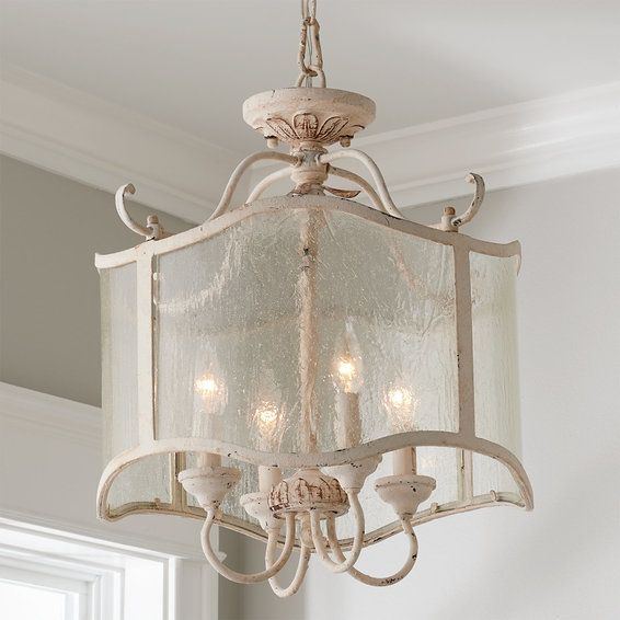 French Cream Iron Dual Mount Lantern | Drum Shade Chandelier, French  Country Lighting, Mini Chandelier Intended For Cream And Rusty Lantern Chandeliers (Photo 1 of 15)