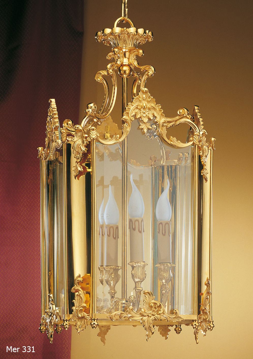 Gilded Bronze Luis Xv Style Lantern – Mer 331 – L'originale With Regard To Gilded Gold Lantern Chandeliers (View 7 of 15)