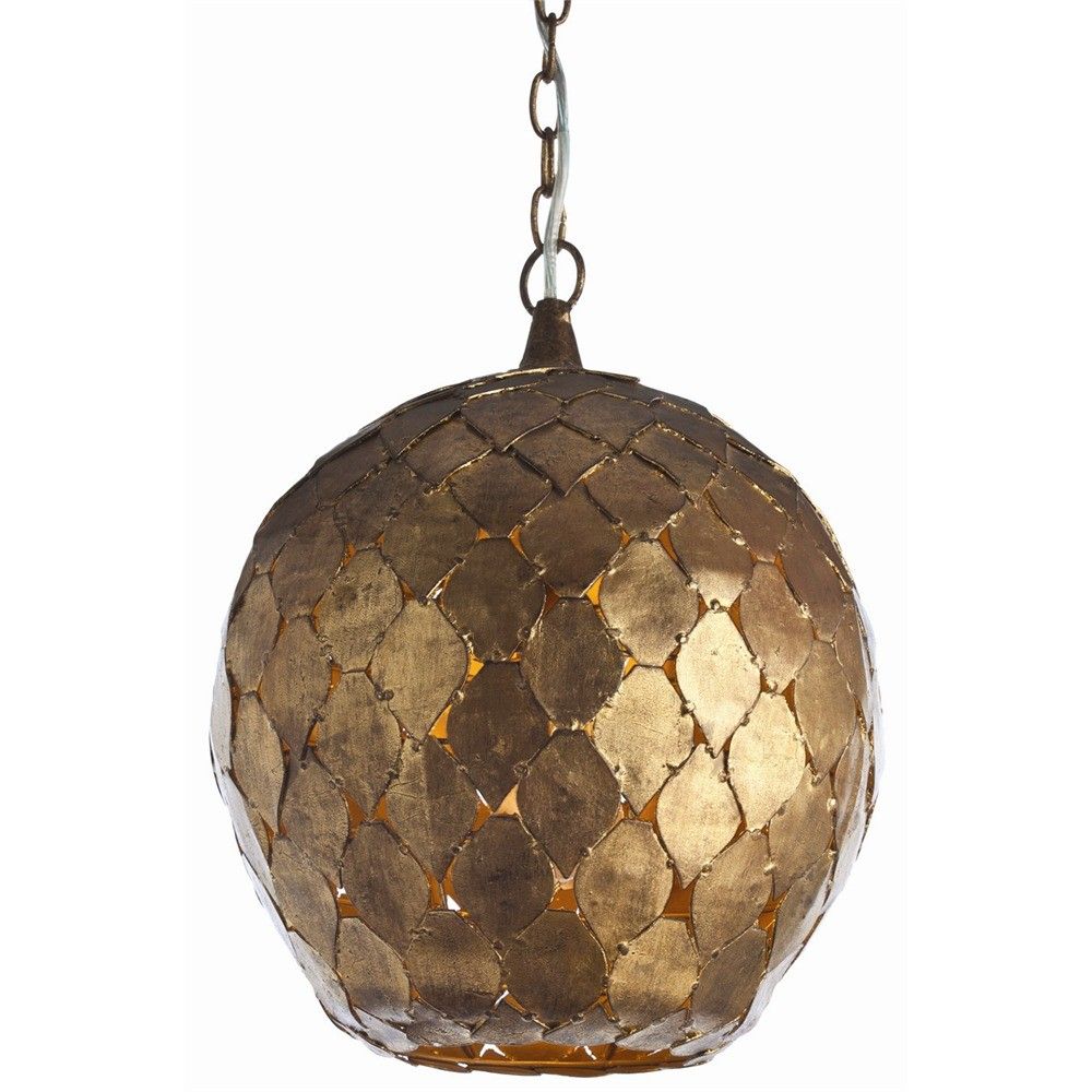 Gold Leaf Pendant Light – Pendants – Luxury Lighting Regarding Gold Leaf Lantern Chandeliers (Photo 10 of 15)