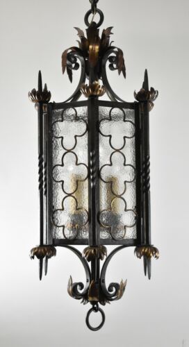 Gothic Wrought Iron & Brass Lantern Style Chandelier Body 31" Tall | Ebay With Regard To Forged Iron Lantern Chandeliers (View 15 of 15)