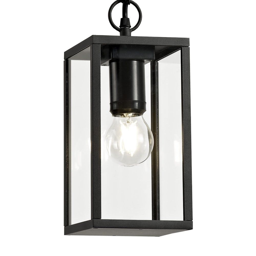 Graphite Black Modern Classic Outdoor Hanging Lantern Throughout Graphite Lantern Chandeliers (Photo 4 of 15)