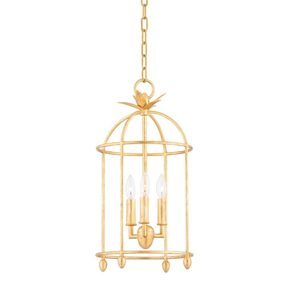 Have A Question About Troy Lighting Brooks 3 Light Vintage Gold Leaf  Lantern Pendant Light? – Pg 1 – The Home Depot With Gold Leaf Lantern Chandeliers (View 4 of 15)