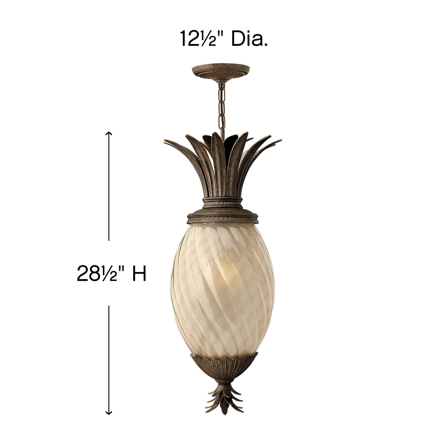 Hinkley Lighting 2122pz Led Pearl Bronze 1 Light Led Full Sized Outdoor  Pendant From The Plantation Collection – Lightingshowplace Regarding Pearl Bronze Lantern Chandeliers (View 15 of 15)