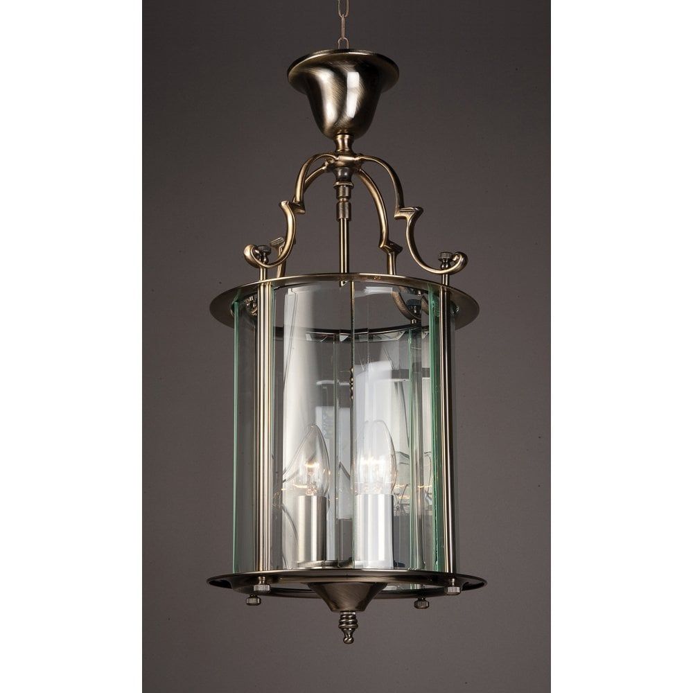 Impex Lighting Lg07000/09/ab Colchester 3 Light Ceiling Lantern Pendant In  Antique Brass Finish N22620 – Indoor Lighting From Castlegate Lights Uk With Three Light Lantern Chandeliers (View 13 of 15)