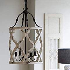 Jiuzhuo Vintage Distressed White Carved Wood 4 Light Lantern Farmhouse Chandelier  Lighting Hanging Ceiling Fixture In Rust | Farmhouse Chandelier, Rustic  Chandelier, Farmhouse Chandelier Lighting Throughout White Distressed Lantern Chandeliers (Photo 1 of 15)